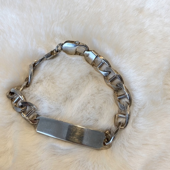 Sterling Silver .925 Curb Chain ID bracelet, excellent condition - Picture 1 of 7